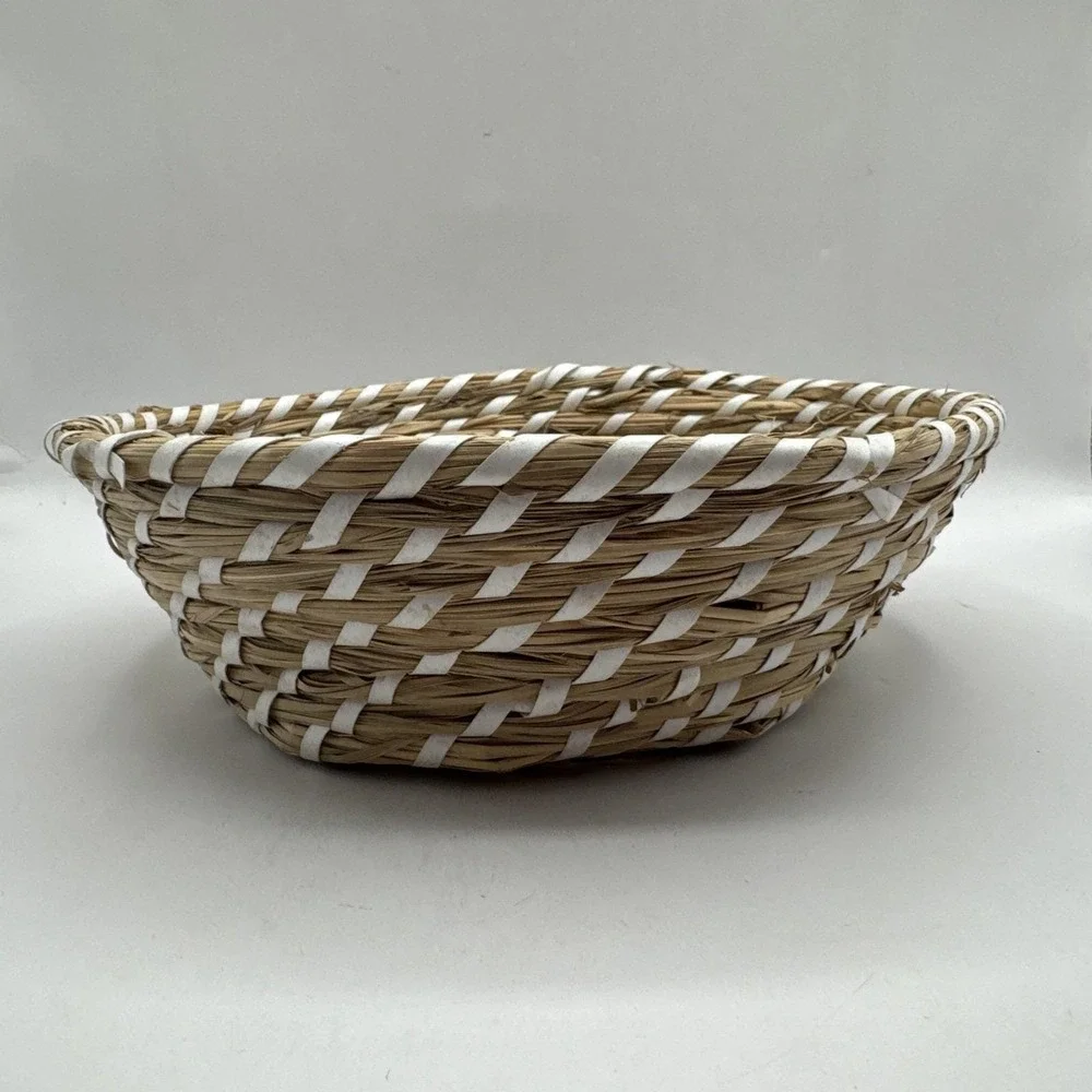 Vintage Hand Woven Grass‎ Straw 9